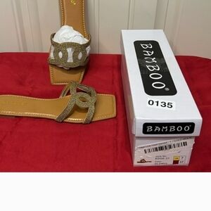 BAMBOO Gold and Tan Sandals